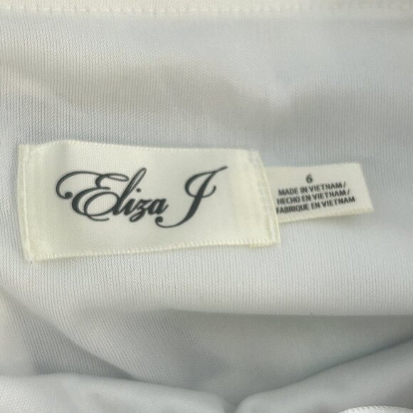 Eliza J Off Shoulder Striped Rose Floral Long Sleeve Dress Size 6 - Picture 4 of 10